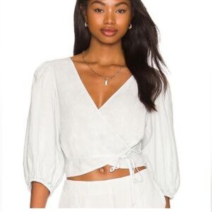 Young, Fabulous and Broke white wrap top